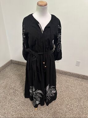 🌴 NWT Lea Linen Blend Midi Dress
